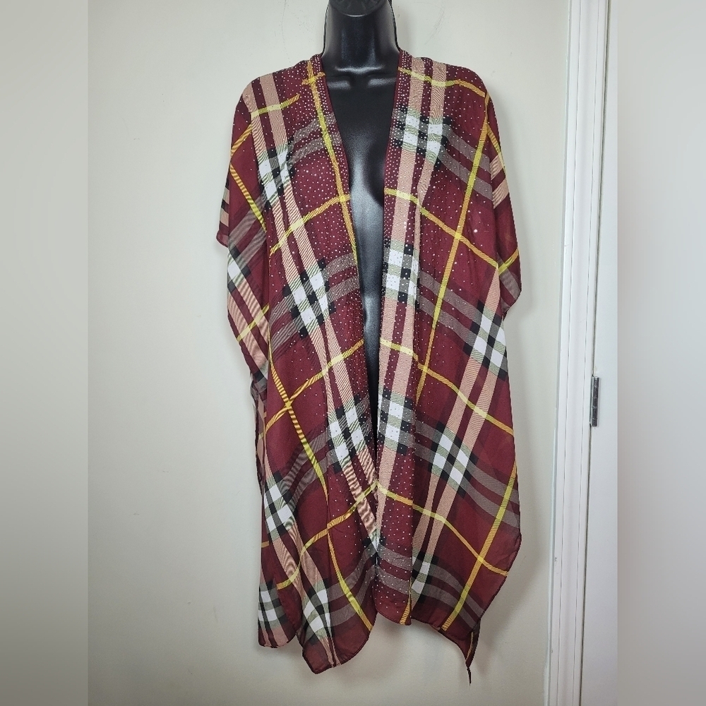 NWT Jessica McClintock Plaid Kimono